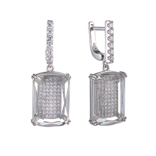 Серьги из серебра с кубическим цирконием 1540003115702 Серьги (Ag 925)