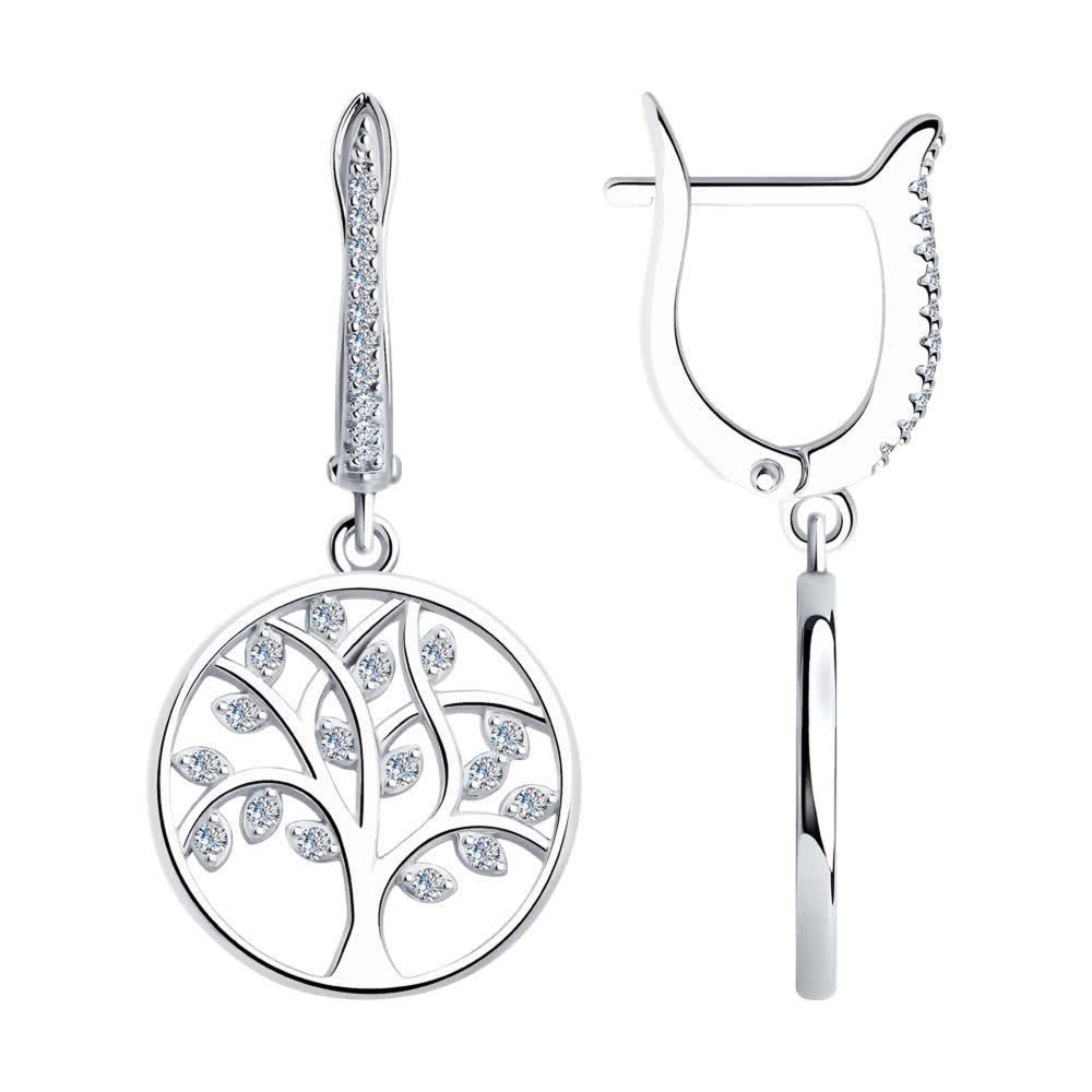 Серьги из серебра с фианитами  94026317-91 Серьги (Ag 925)