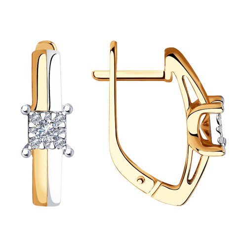 Серьги из золота c бриллиантами 1021386 Серьги (Au 585)