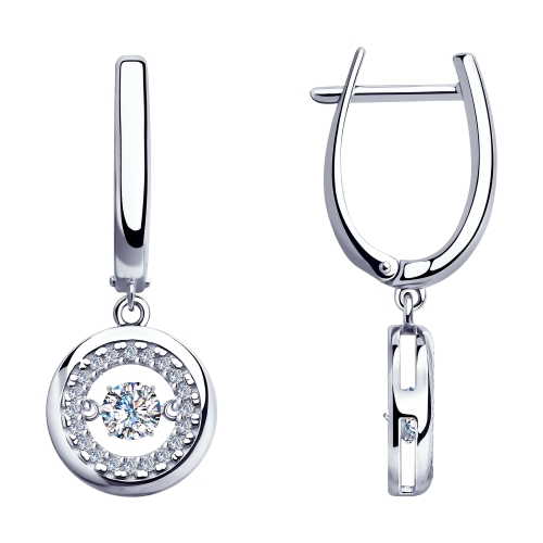 Серьги из серебра c фианитами 89020115 Серьги (Ag 925)