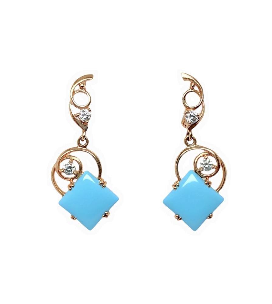 Серьги из золота с бирюзой 2771194 Серьги (Au 585)