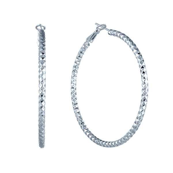 Серьги из серебра с алмазной гранью 1460005000618 Серьги (Ag 925)