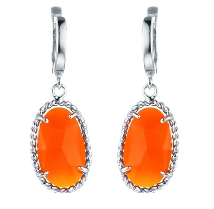 Серьги из серебра с ювелирным стеклом 0790008045309 Серьги (Ag 925)