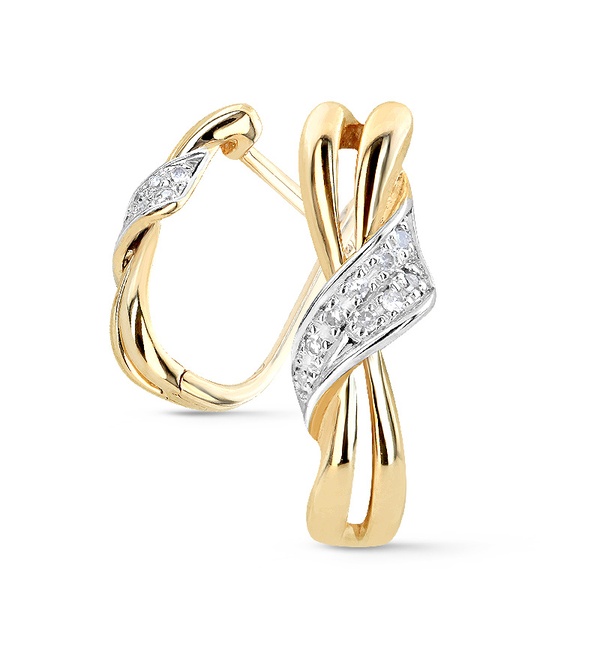 Серьги из золота c бриллиантами 68161 Серьги (Au 585)
