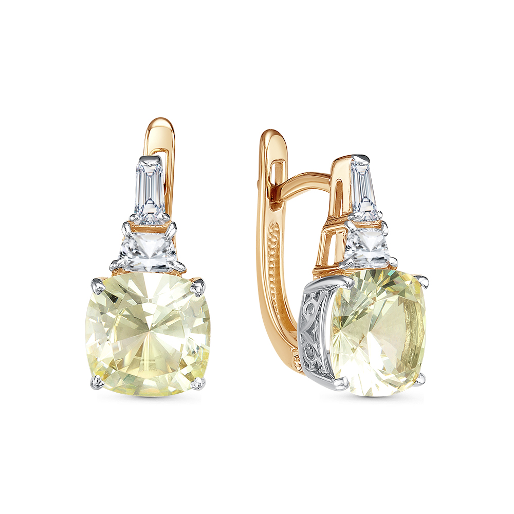 Серьги из золота с наноситалами и фианитами 21804938 Серьги (Au 585)