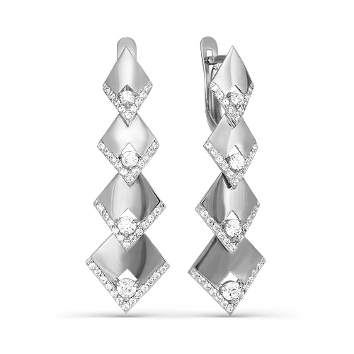 Серьги из серебра с фианитами  с123735 Серьги (Ag 925)