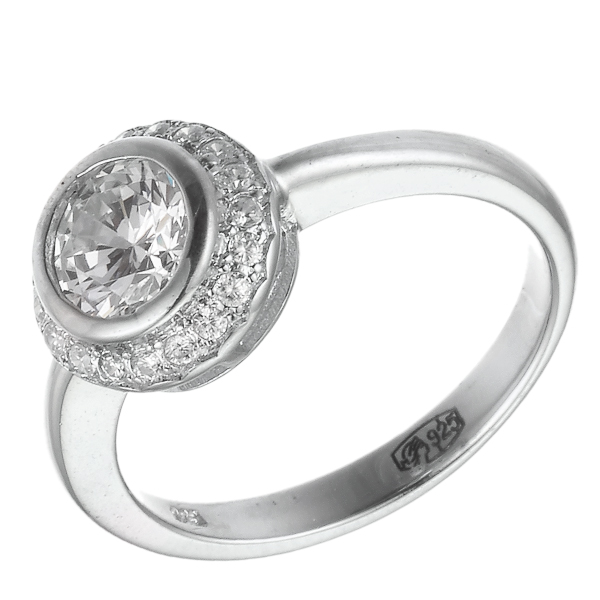 Кольцо из серебра c кубическим цирконием. 5940003008729 Кольцо (Ag 925)