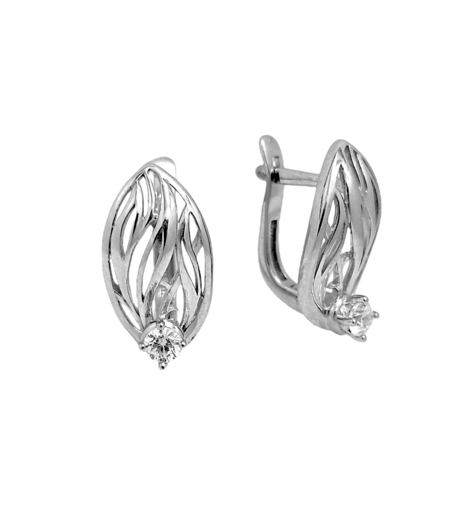 Серьги из серебра с фианитами  911021051 Серьги (Ag 925)