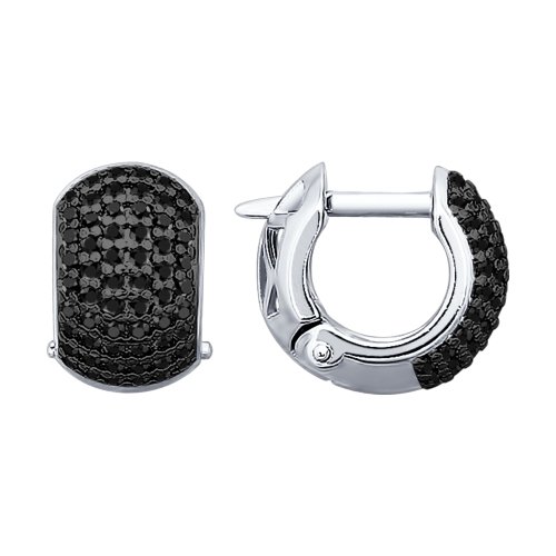 Серьги из серебра c фианитами 94020453 Серьги (Ag 925)