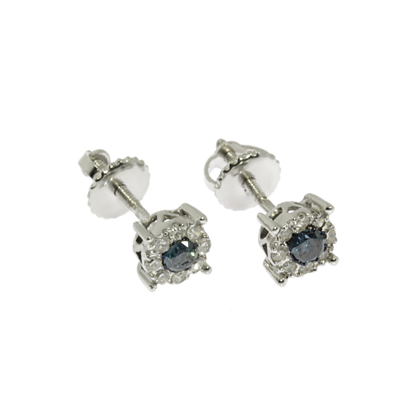 Серьги из белого золота c бриллиантами 10500010072 Серьги пусеты (Au 585)