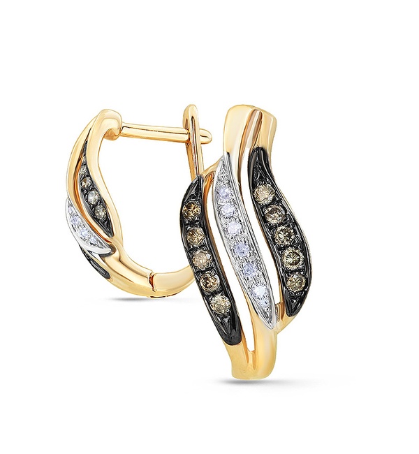 Серьги из золота c бриллиантами 69430 Серьги (Au 585)