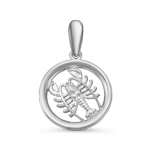 Подвеска из серебра знак зодиака Рак с035825 Подвеска зодиак (Ag 925)
