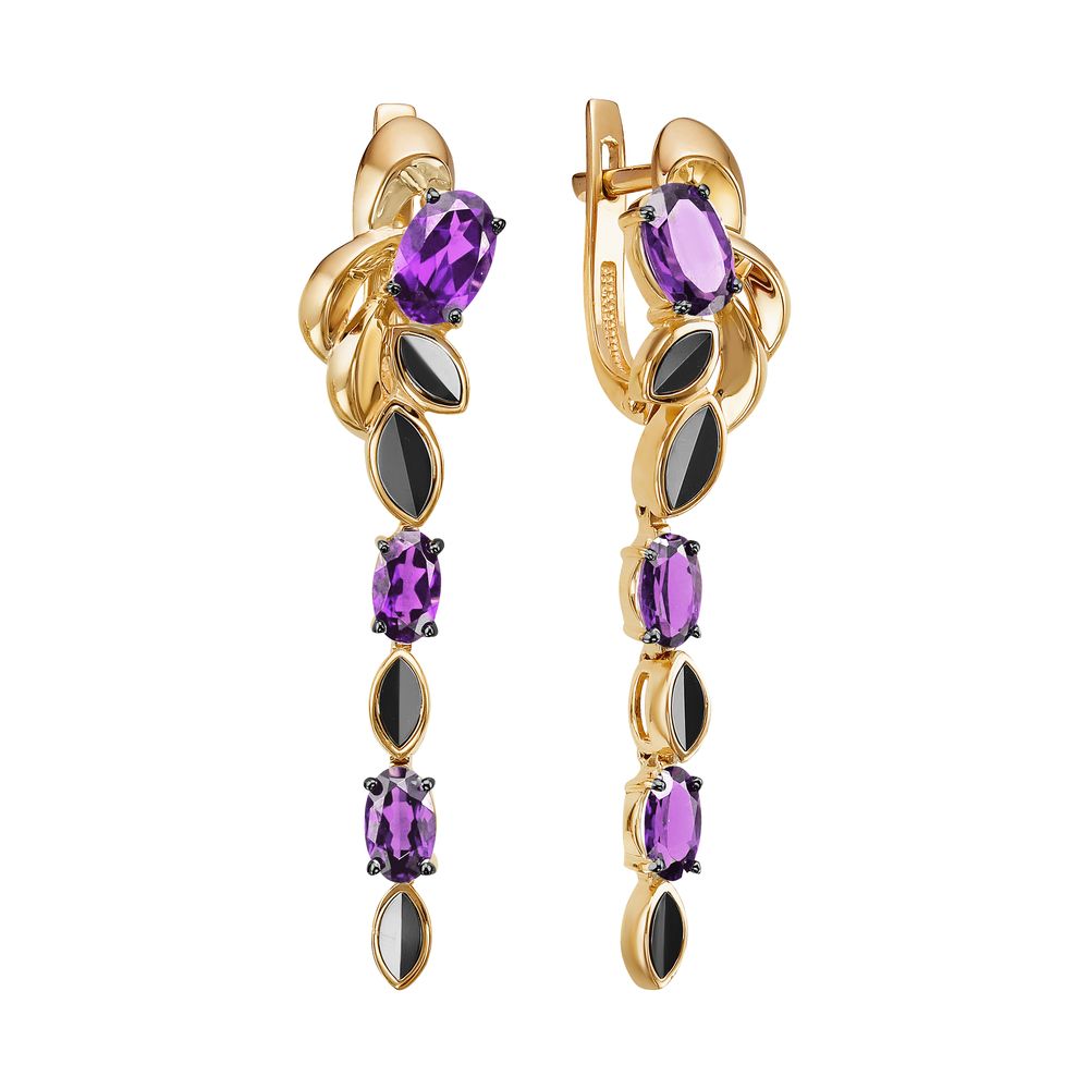 Серьги из золота с аметистами С1226-5749Ам Серьги (Au 585)