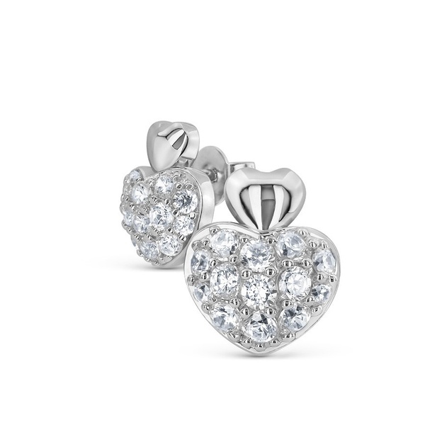 Серьги пусеты из серебра с фианитами 56101 Серьги (Ag 925)