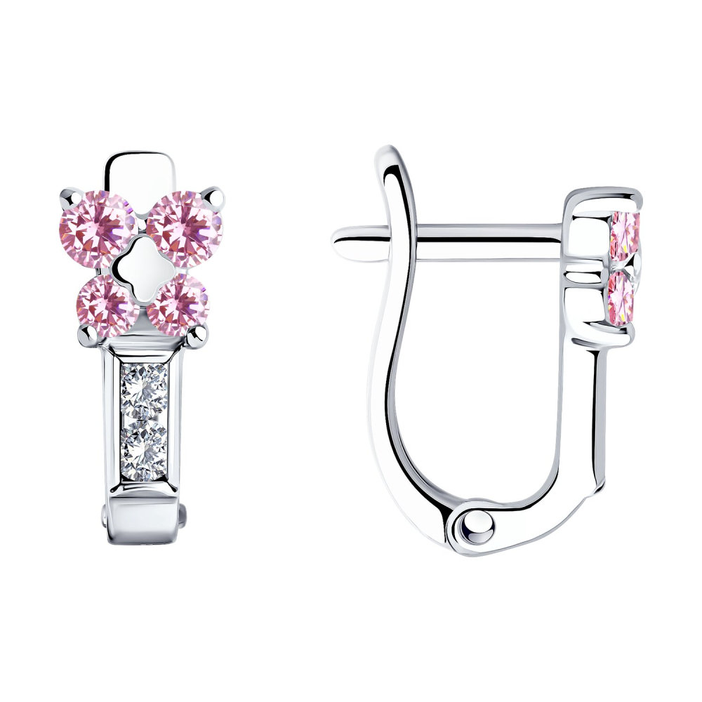 Серьги из серебра с фианитами  94026111 Серьги (Ag 925)