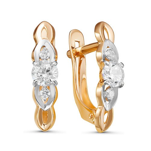 Серьги из золота с фианитами 127117 Серьги (Au 585)
