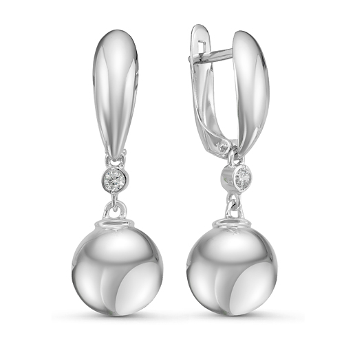 Серьги из серебра c фианитами с126896 Серьги (Ag 925)