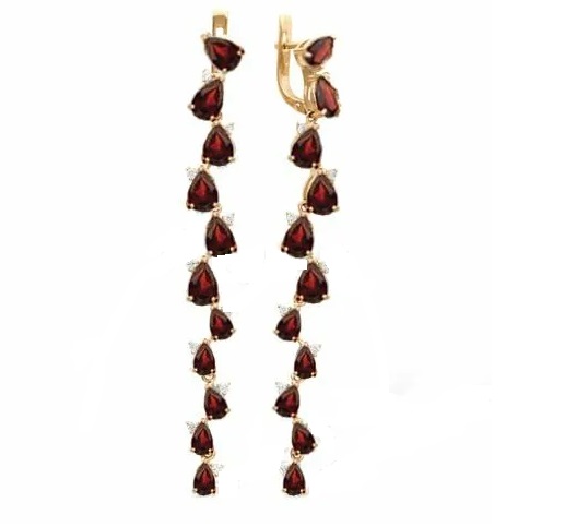 Серьги из золота с агатами С120-1007Агз Серьги (Au 585)