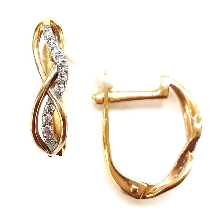 Серьги из золота с фианитами С132872 Серьги (Au 585)