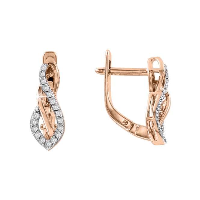 Серьги из золота с бриллиантами 1020328 Серьги (Au 585)