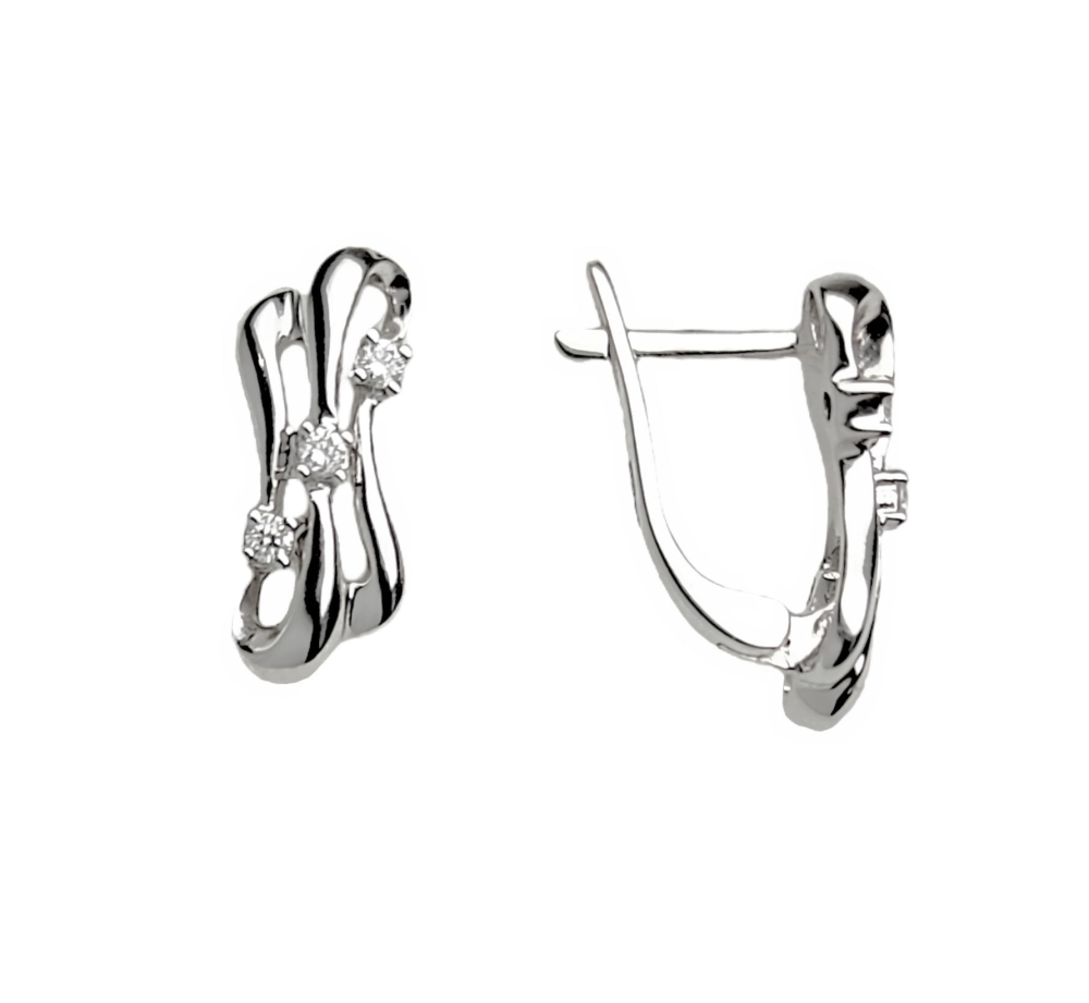 Серьги из белого золота с бриллиантами 20339*00343130 Серьги (Au 585)