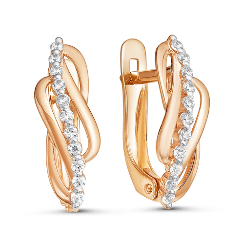 Серьги из золота с фианитами 124861 Серьги (Au 585)