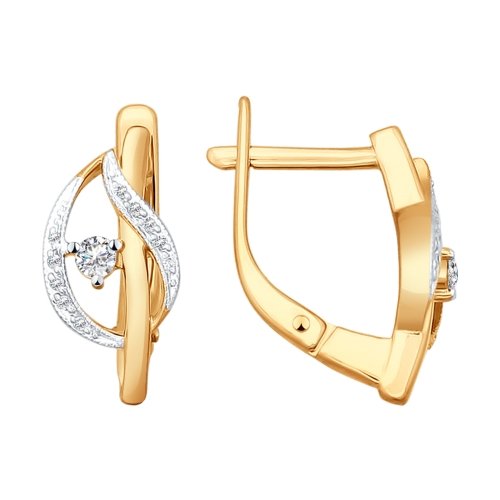 Серьги из золота c бриллиантами 1020504 Серьги (Au 585)