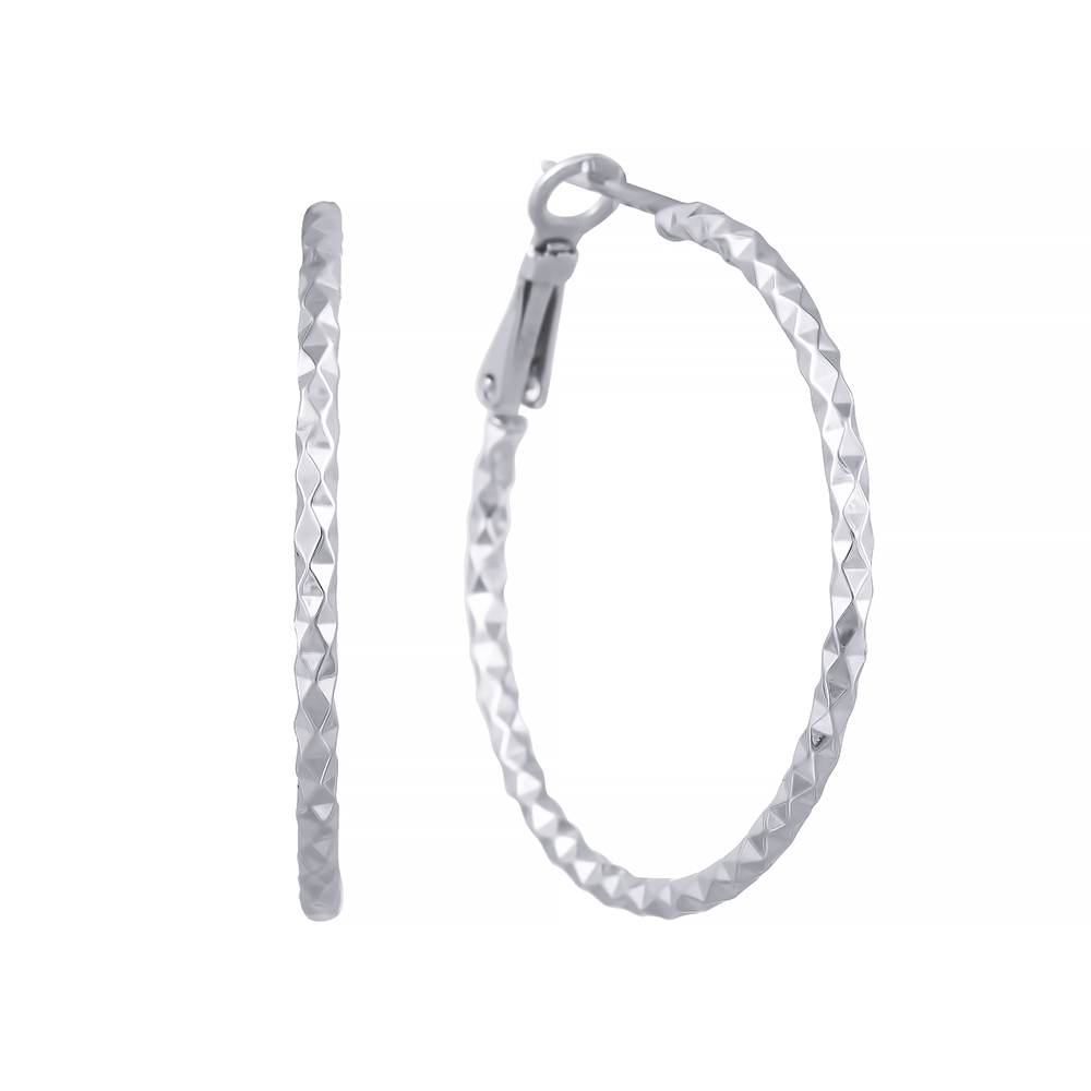 Серьги из серебра с алмазной гранью 1460005000517 Серьги (Ag 925)