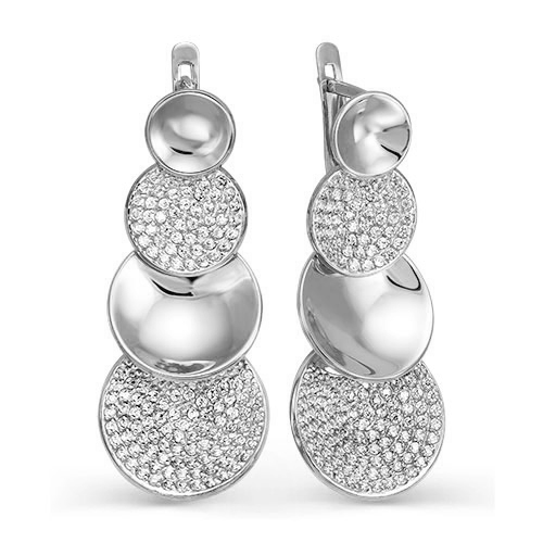 Серьги из серебра с фианитами  с123729 Серьги (Ag 925)