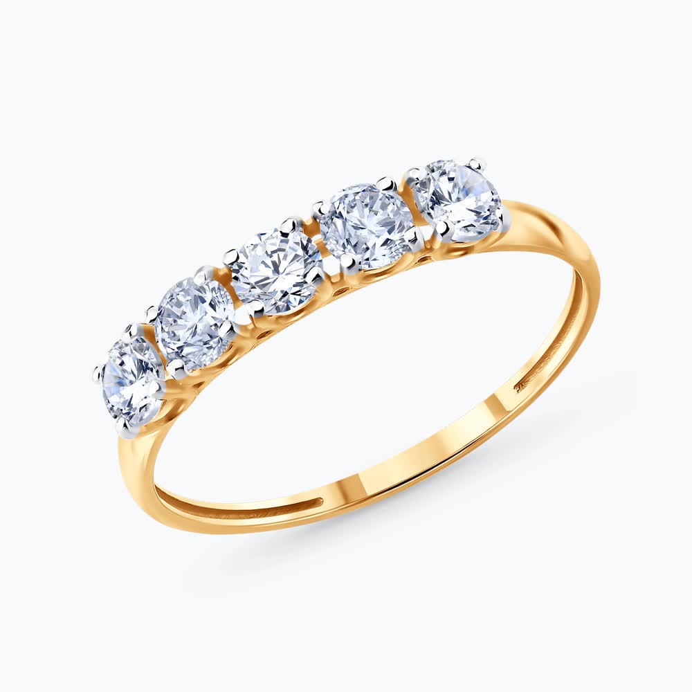 Кольцо из золота с фианитами 019263 Кольцо (Au 585)