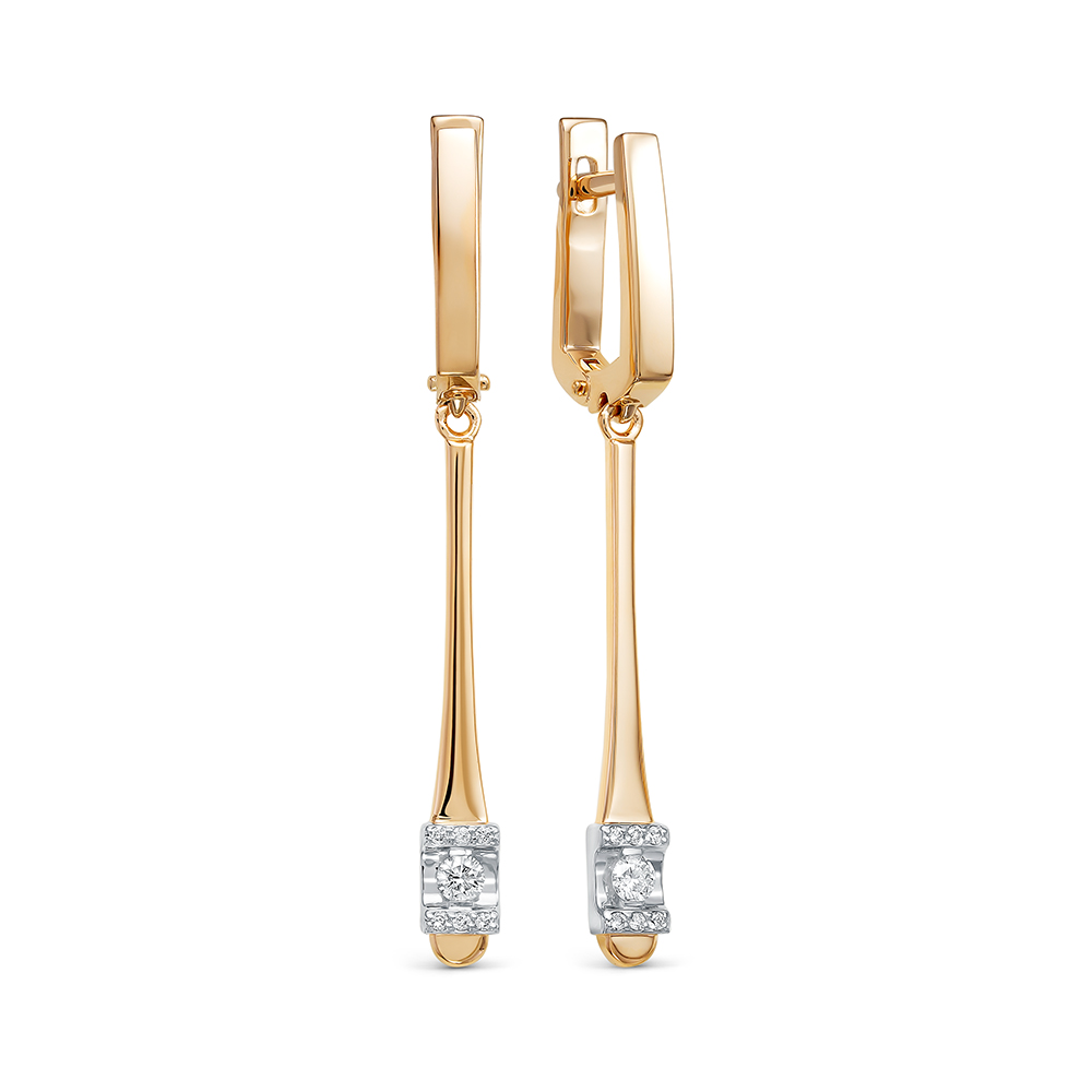 Серьги из золота с бриллиантами 377-2100 Серьги (Au 585)