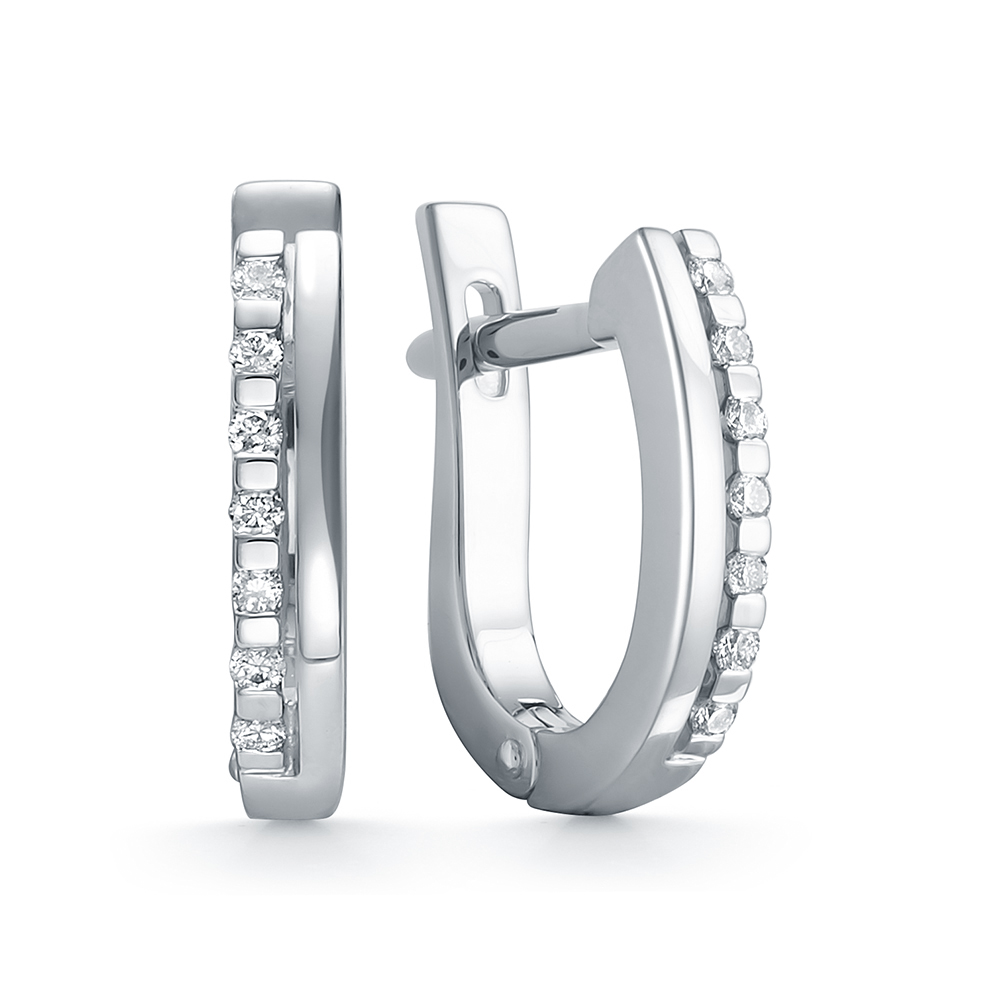 Серьги из белого золота c бриллиантами 4411-21001 Серьги (Au 585)