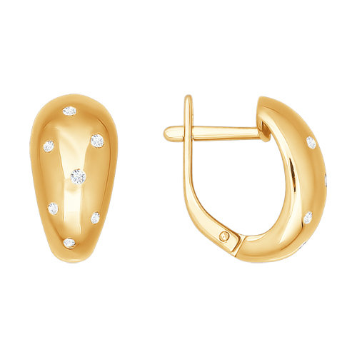 Серьги из золота с фианитами 026393 Серьги (Au 585)