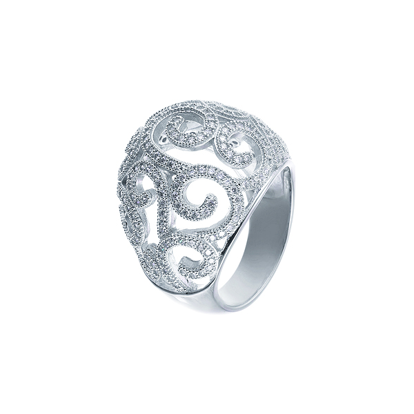 Кольцо из серебра с кубическим цирконием  2960006081208 Кольцо (Ag 925)