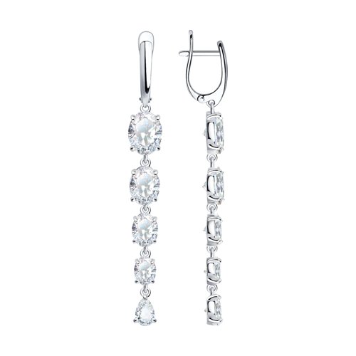 Серьги из серебра с фианитами  94022079 Серьги (Ag 925)
