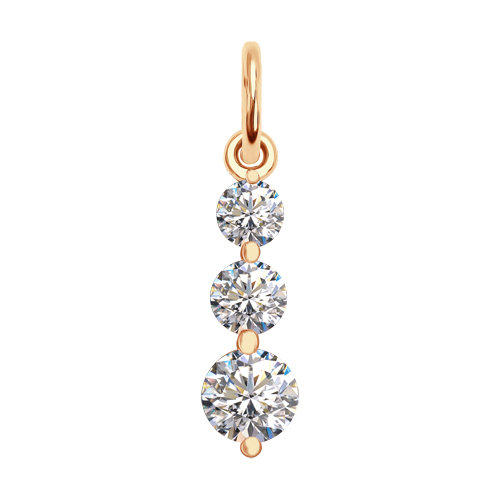 Подвеска из золота с фианитами SWAROVSKI 81030037 Подвеска (Au 585)