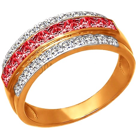 Кольцо из золота с фианитами 011562 Кольцо (Au 585)