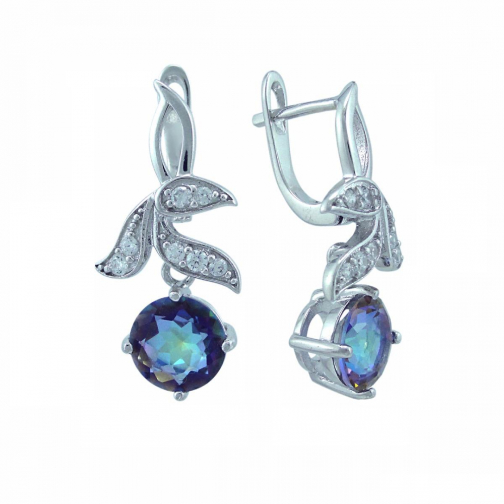 Серьги из серебра с кварцем  2405937362 Серьги (Ag 925)