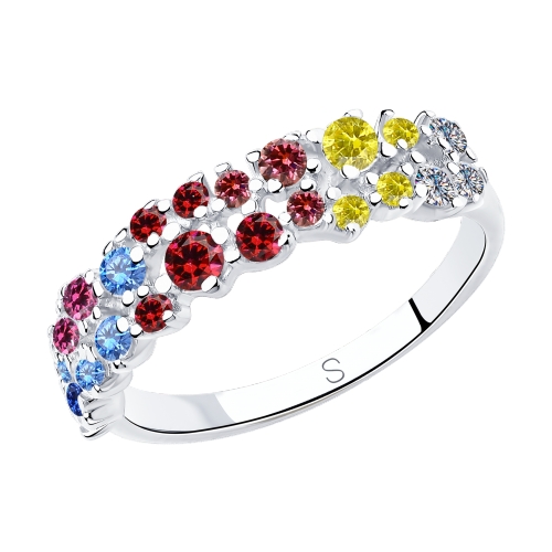 Кольцо из серебра с фианитами  94013035 Кольцо (Ag 925)