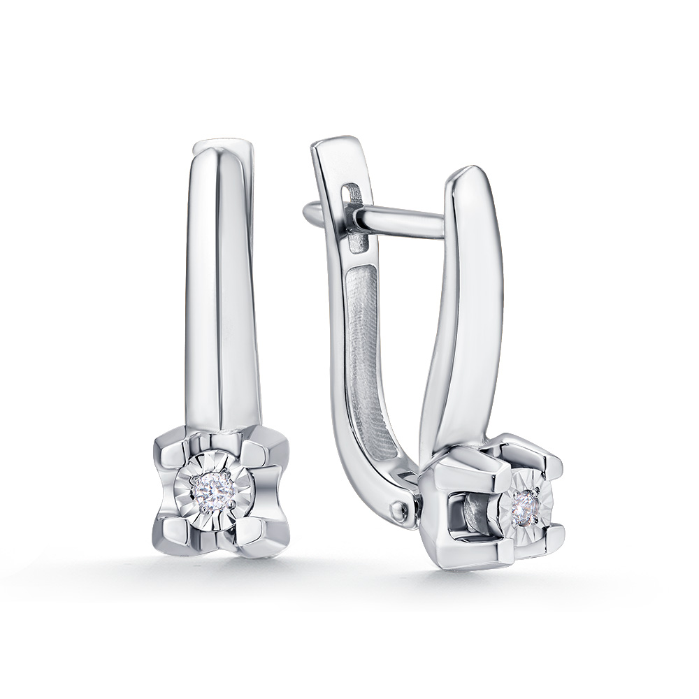 Серьги из золота с бриллиантами 129-220-100 Серьги (Au 585)