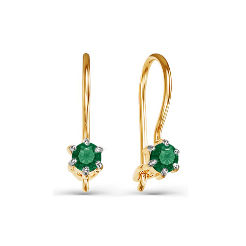 Серьги из золота с синтетическими вставками детские 124277 Серьги (Au 585)