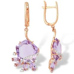Серьги из золота с синтетическими вставками 21801436 Серьги (Au 585)