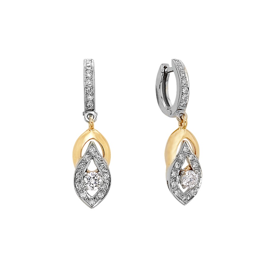 Серьги из желтого золота с бриллиантами 6451 Серьги (Au 585)