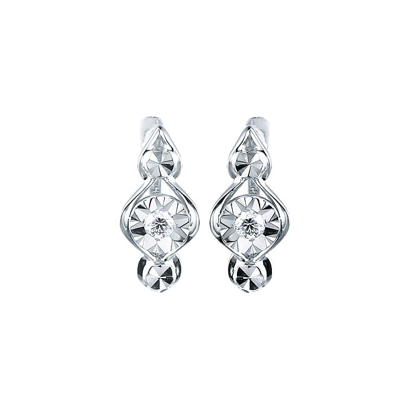 Серьги из белого золота c бриллиантами 02500260727 Серьги (Au 585)