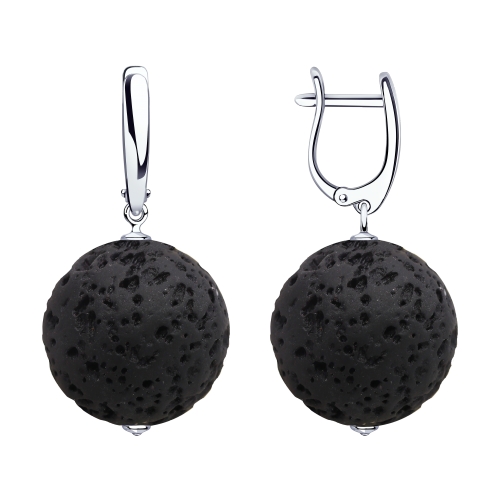 Серьги из серебра с вулканической лавой 8510200001 Серьги (Ag 925)
