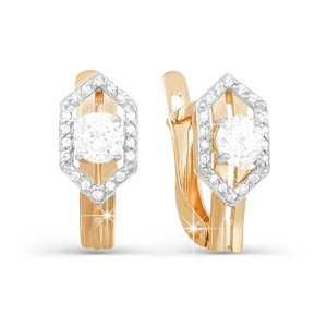Серьги из золота с фианитами 121400 Серьги (Au 585)