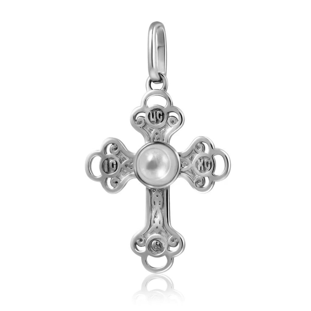 Крест из серебра с фианитом 41801346 Крест (Ag 925)