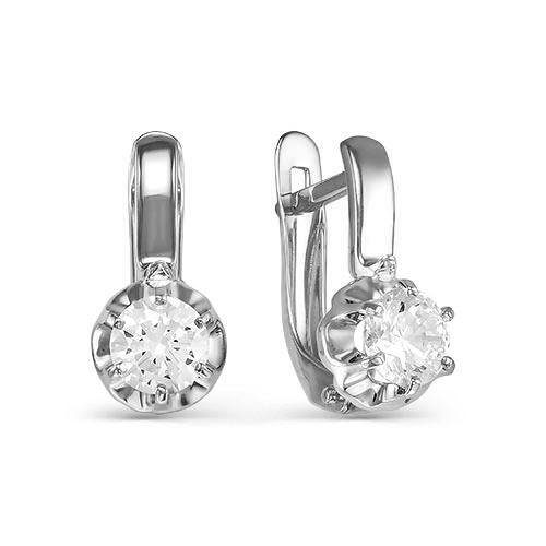 Серьги из серебра с фианитами  с124486 Серьги (Ag 925)