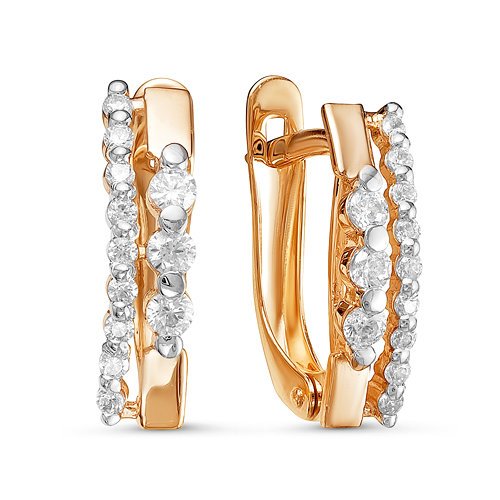 Серьги из золота с фианитами 124814 Серьги (Au 585)