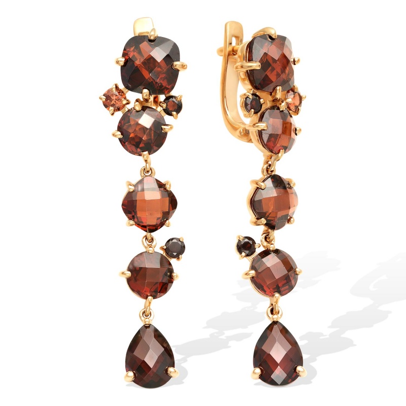 Серьги из золота с гранатами С120-1778Гр Серьги (Au 585)